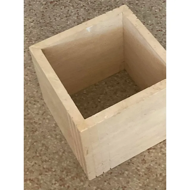 Vintage Boho Scored Travertine Side Table — additional photo 2