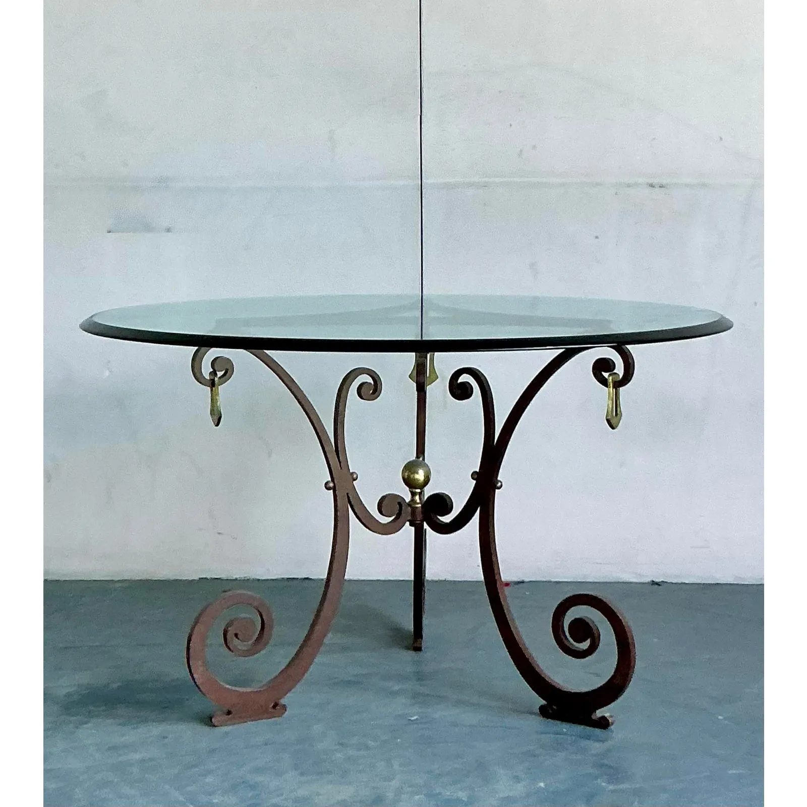 Vintage Boho Scroll Center Hall Table — additional photo 1
