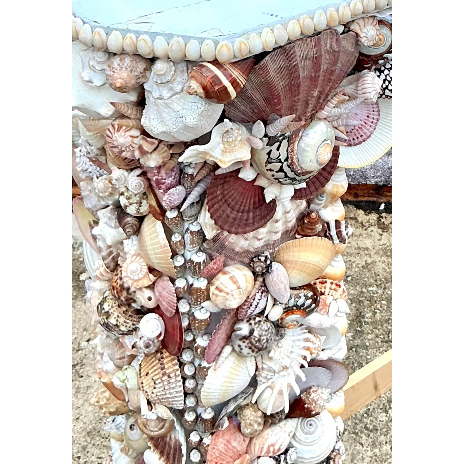 Vintage Boho Shell Encrusted Fireplace Surround — additional photo 3