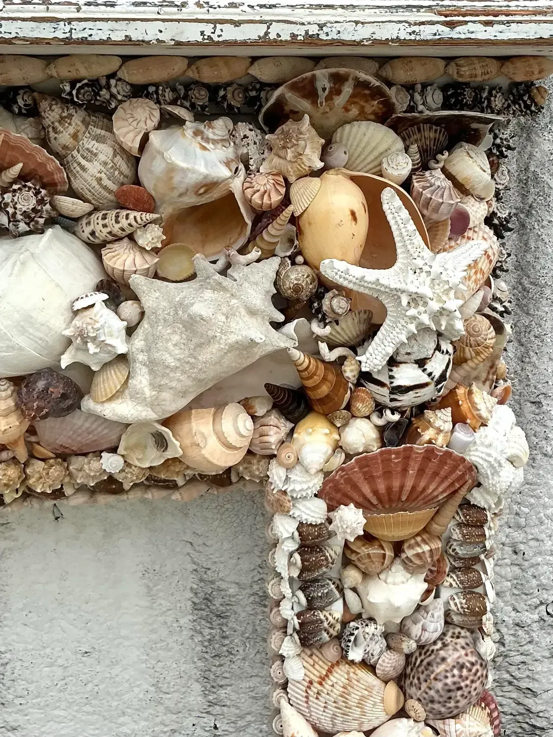 Vintage Boho Shell Encrusted Fireplace Surround - Shell, 60W x 51H — additional photo 7