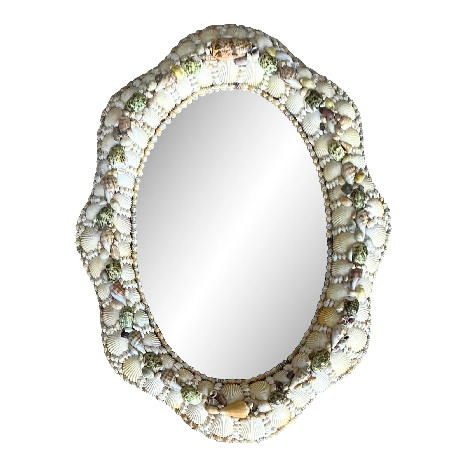 Vintage Boho Shell Encrusted Mirror — additional photo 1