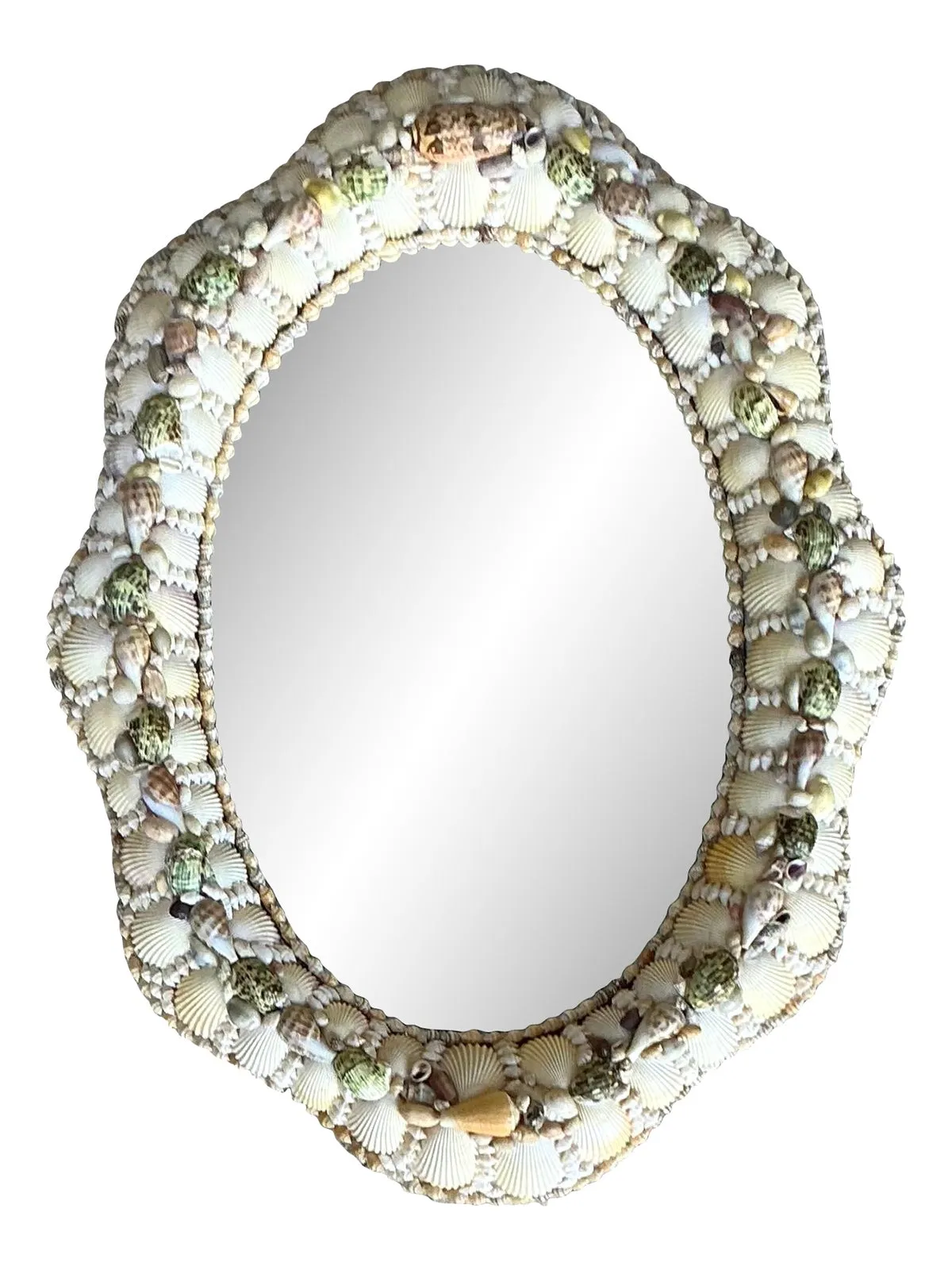 Vintage Boho Shell Encrusted Mirror