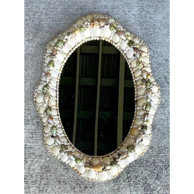Vintage Boho Shell Encrusted Mirror — additional photo 2