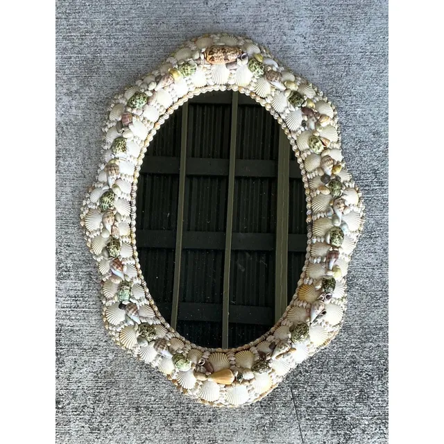Vintage Boho Shell Encrusted Mirror — additional photo 3