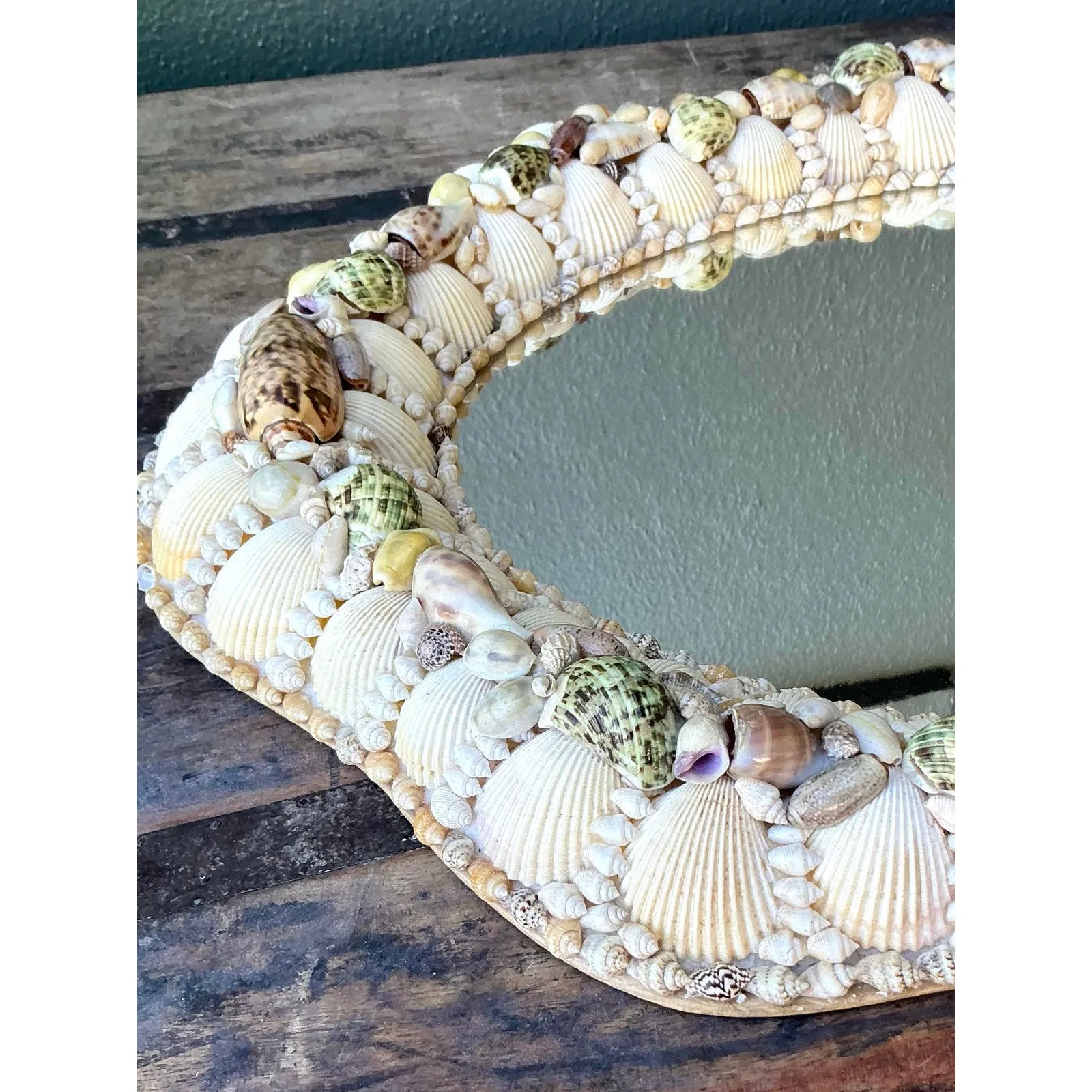 Vintage Boho Shell Encrusted Mirror — additional photo 4