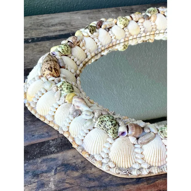 Vintage Boho Shell Encrusted Mirror — additional photo 4