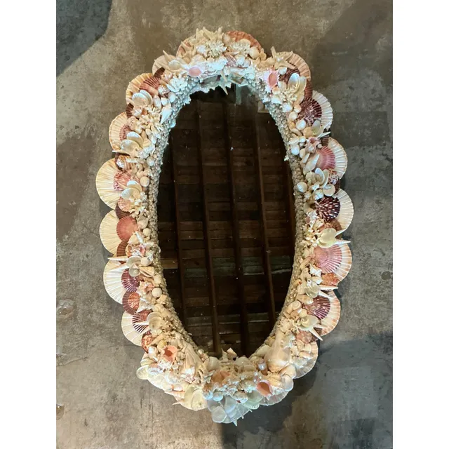 Vintage Boho Shell Encrusted Mirror — additional photo 5