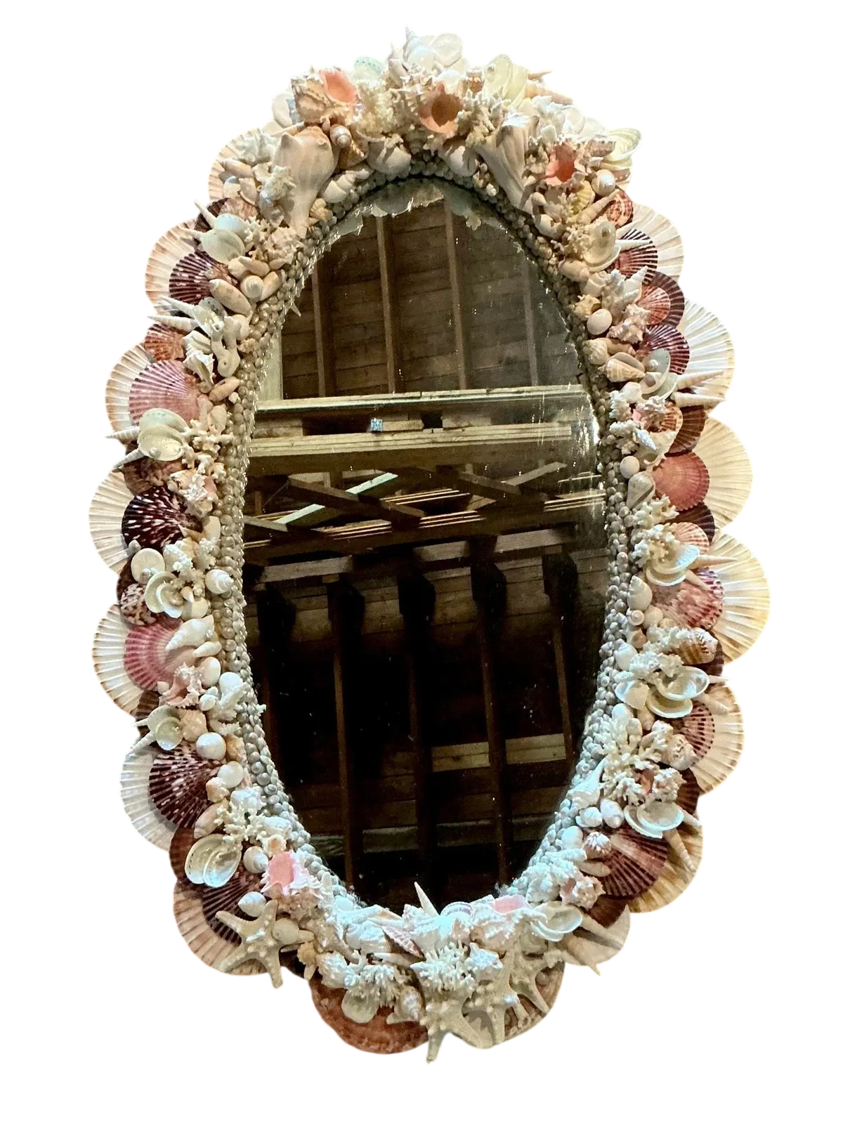 Vintage Boho Shell Encrusted Mirror — additional photo 5