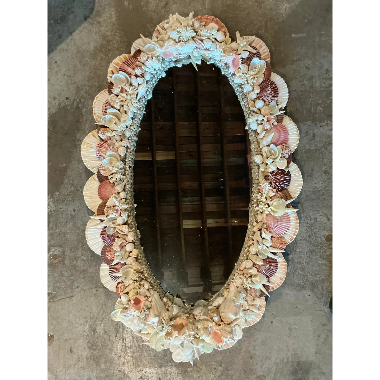 Vintage Boho Shell Encrusted Mirror — additional photo 6