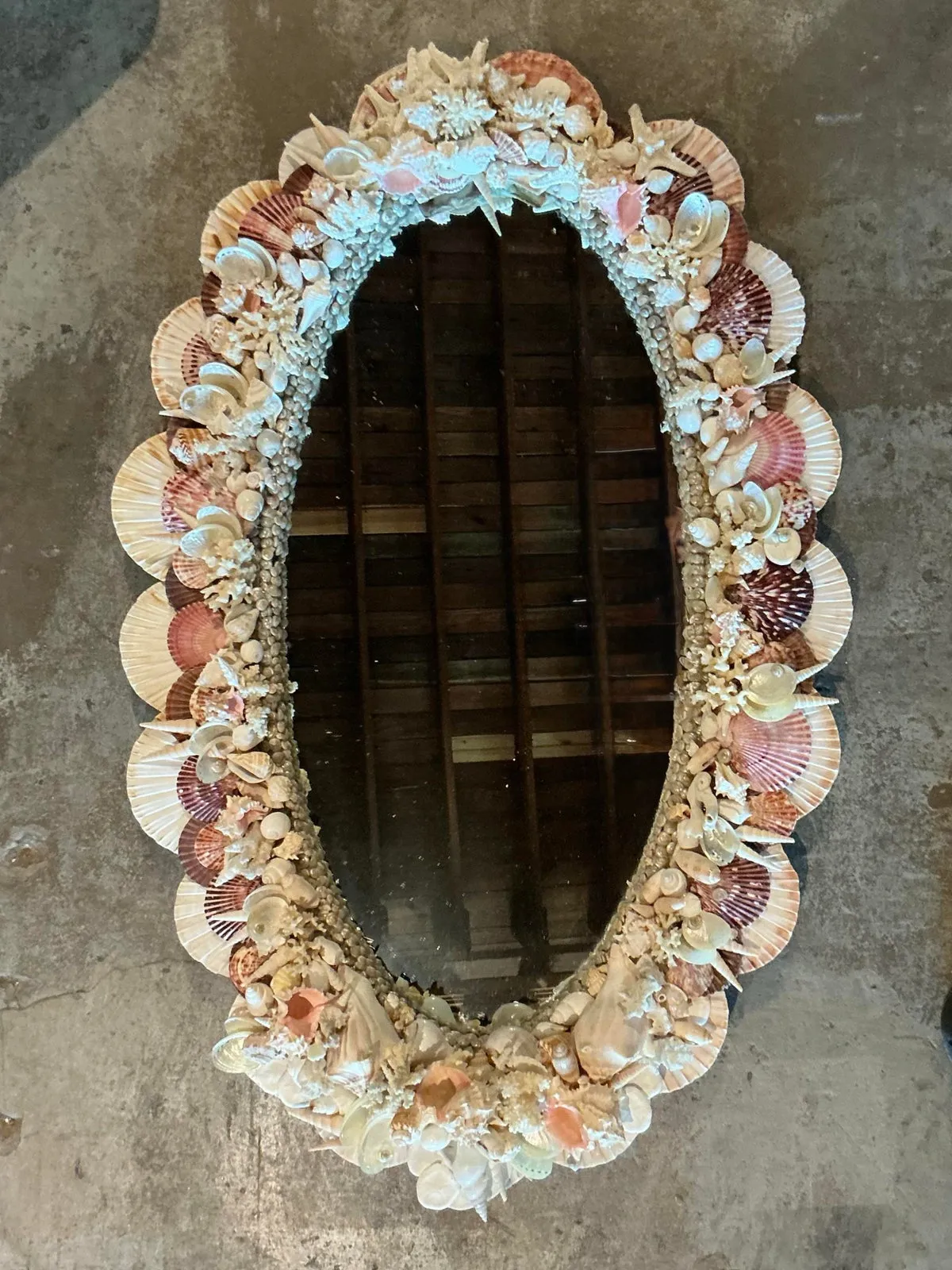 Vintage Boho Shell Encrusted Mirror — additional photo 6