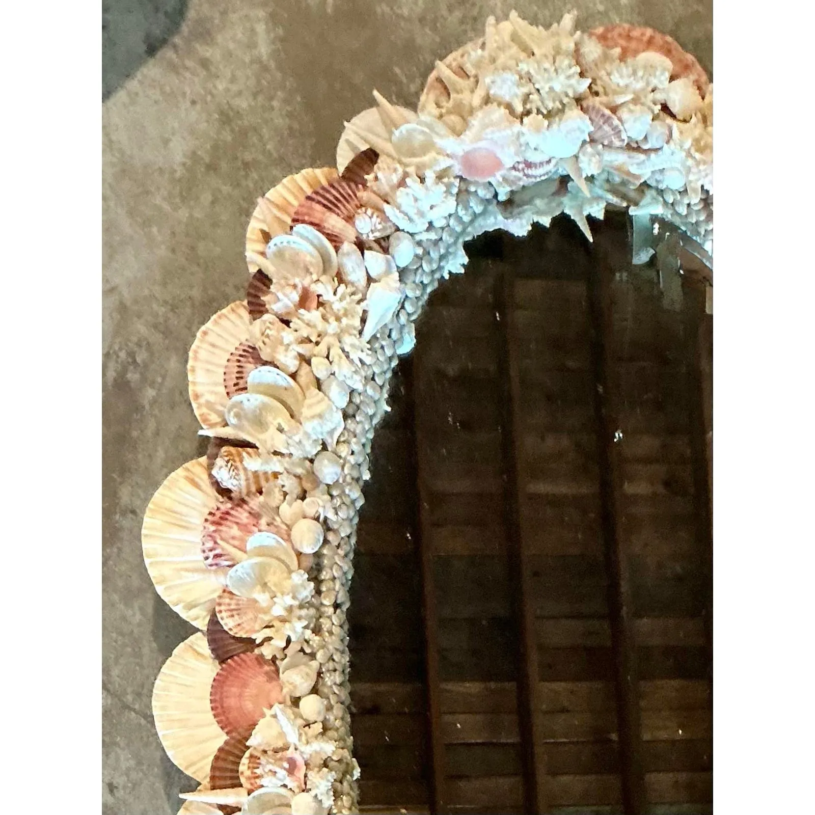 Vintage Boho Shell Encrusted Mirror — additional photo 7