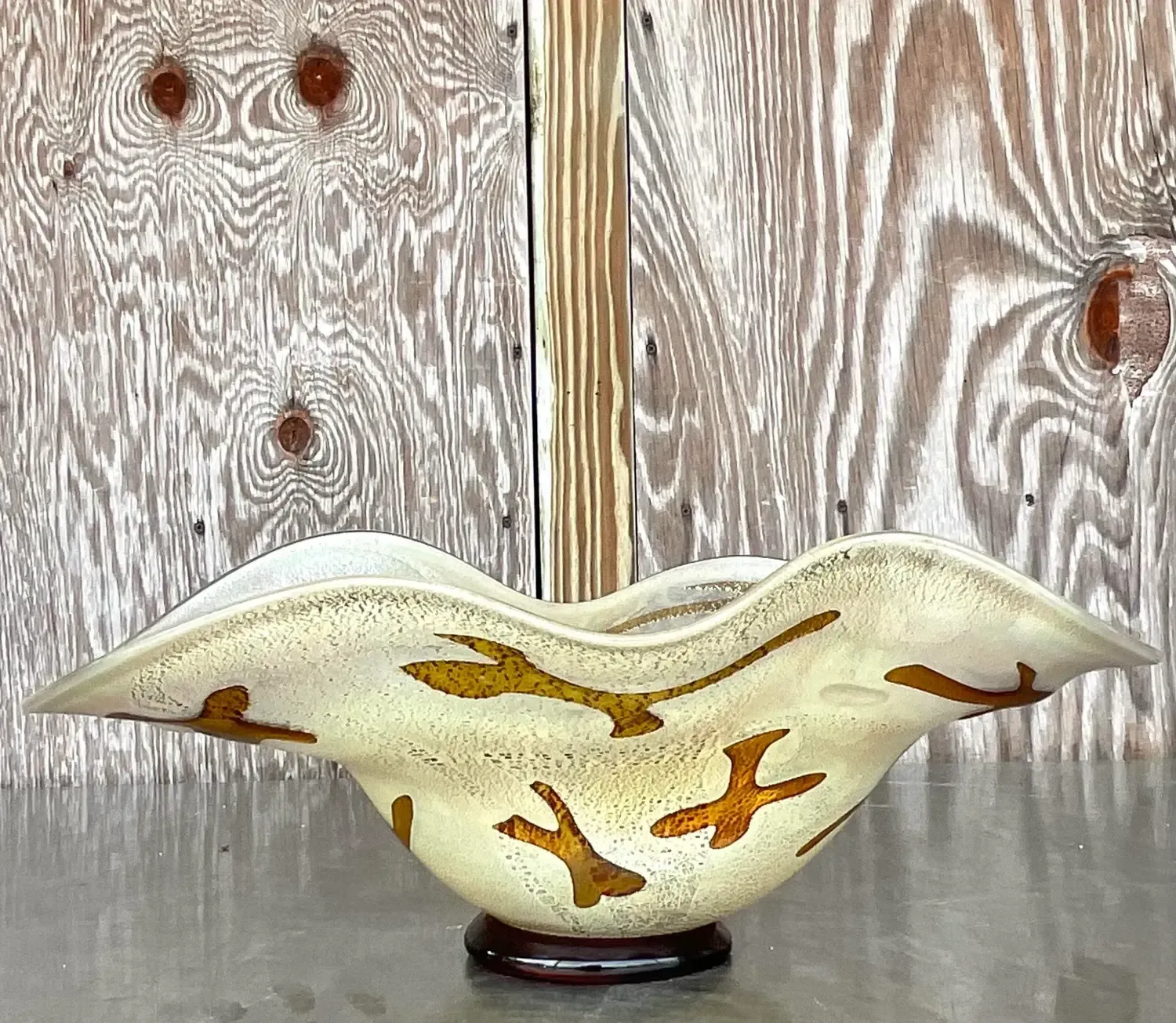 Vintage Boho Signed Art Glass Bowl — additional photo 3