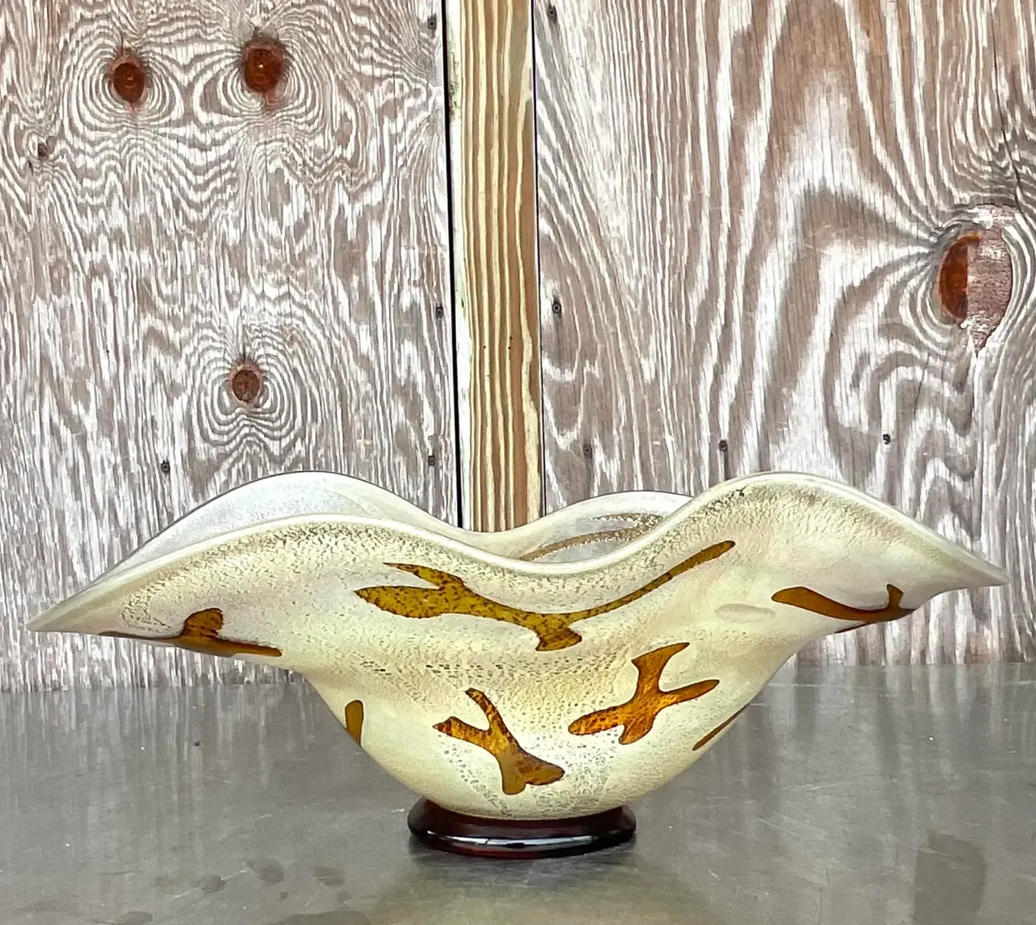 Vintage Boho Signed Art Glass Bowl — additional photo 5