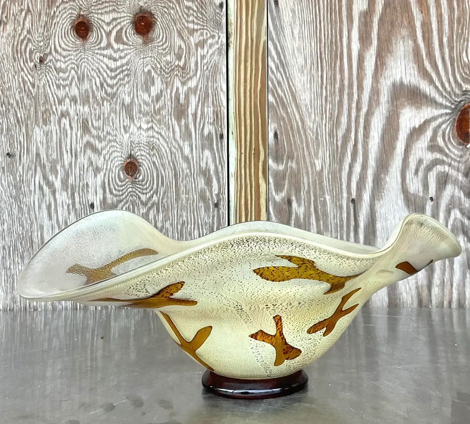 Vintage Boho Signed Art Glass Bowl — additional photo 6