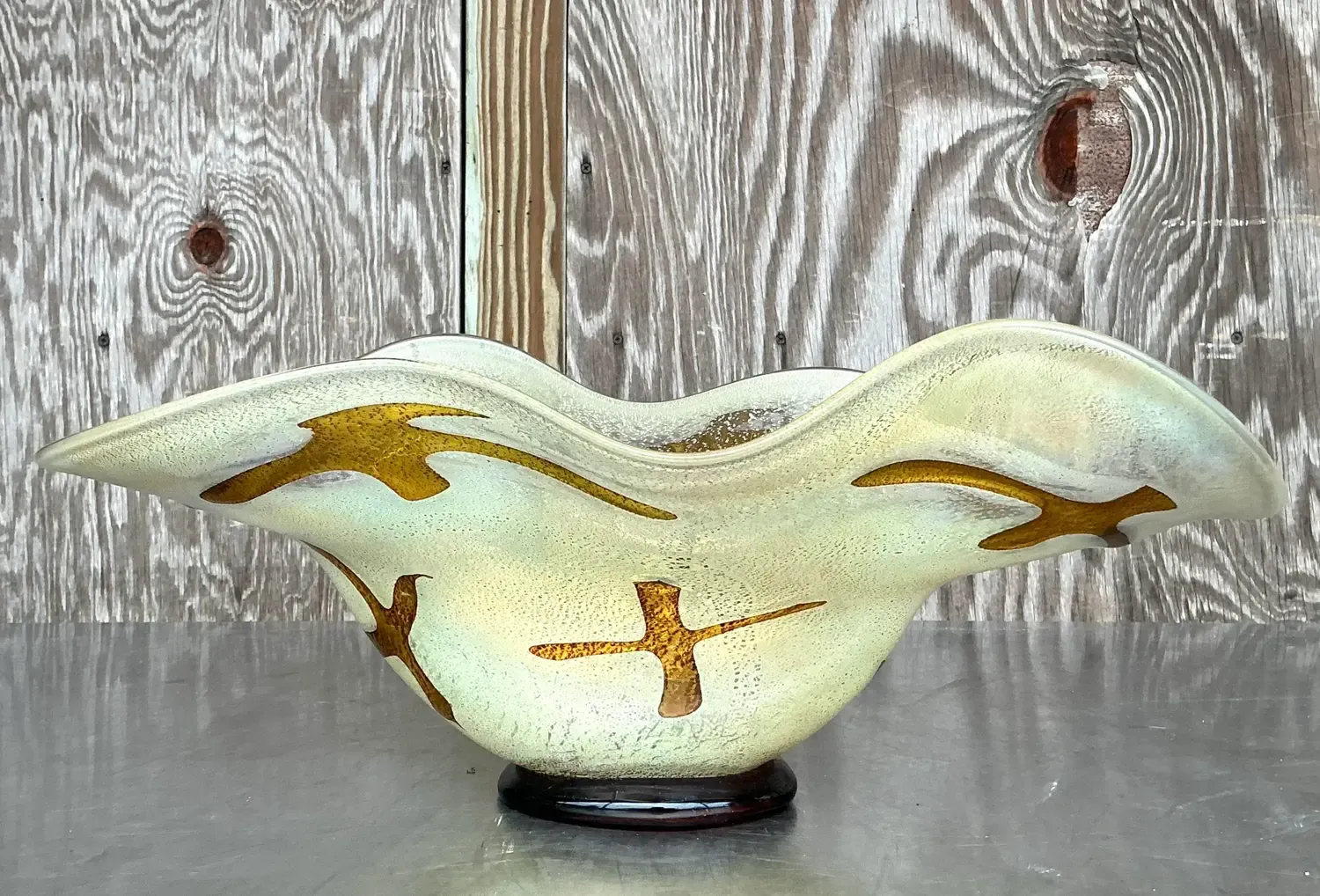 Vintage Boho Signed Art Glass Bowl — additional photo 7