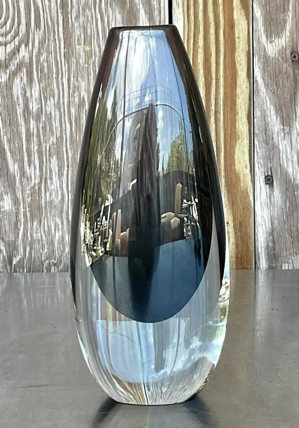 Vintage Boho Signed Art Glass Vase — additional photo 3