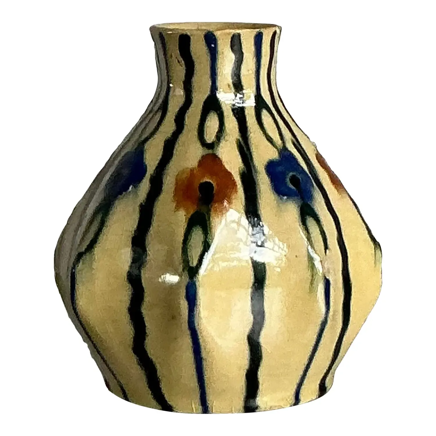 Vintage Boho Signed French Glazed Ceramic Vase — additional photo 8
