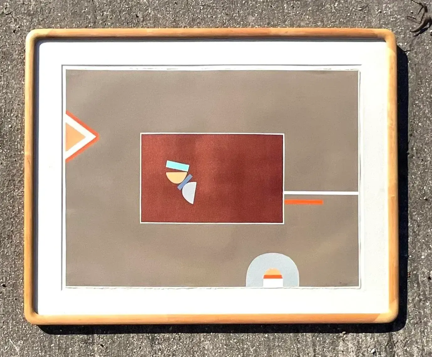 Vintage Boho Signed Geometric Lithograph on Paper — additional photo 5