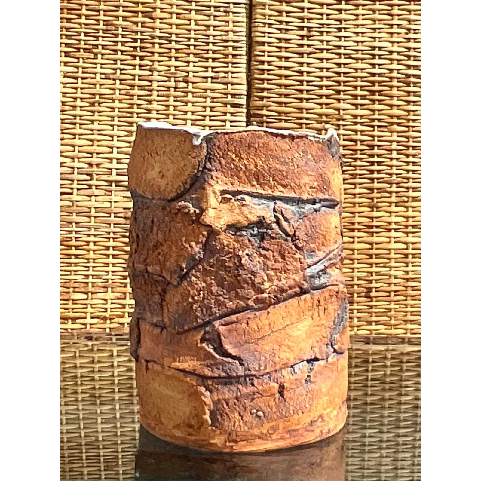 Vintage Boho Signed Handmade Pottery Vase — additional photo 4