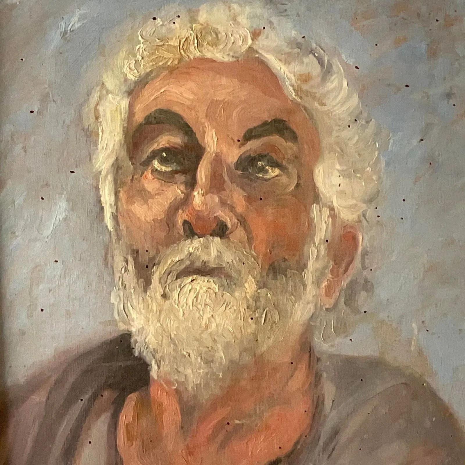 Vintage Boho Signed Original Oil Portrait on Board — additional photo 2