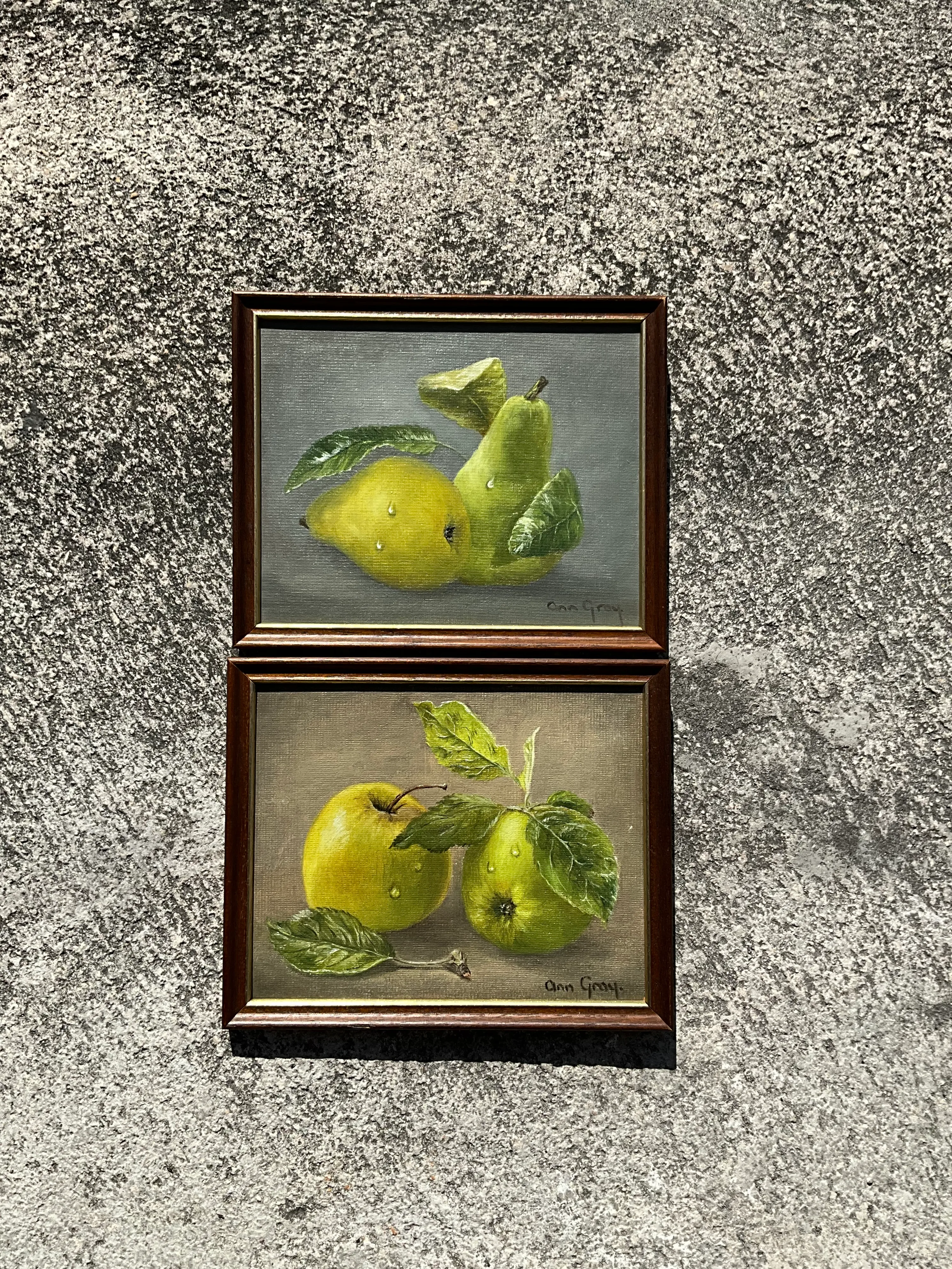 Vintage Boho Signed Original Still Life Oil on Canvas- a Pair — additional photo 1