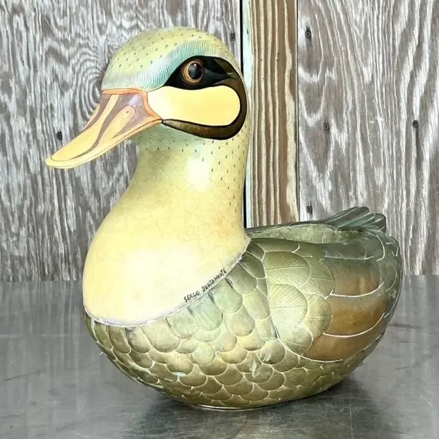 Vintage Boho Signed Sergio Bustamante Duck Planter — additional photo 2