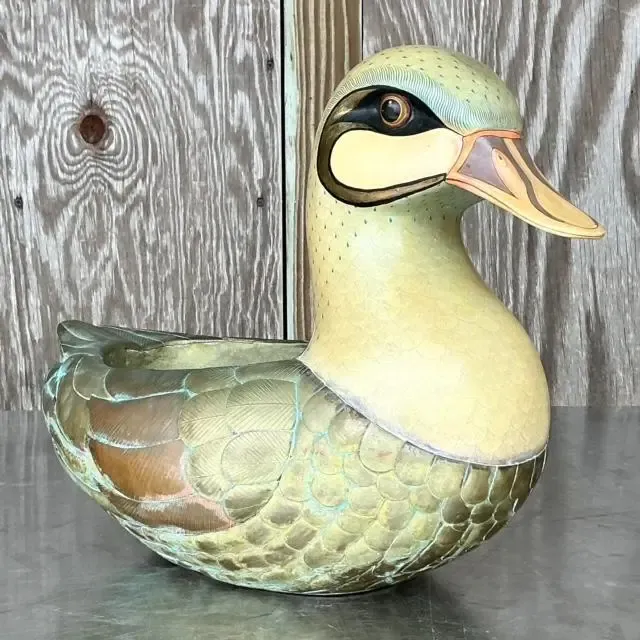 Vintage Boho Signed Sergio Bustamante Duck Planter — additional photo 3