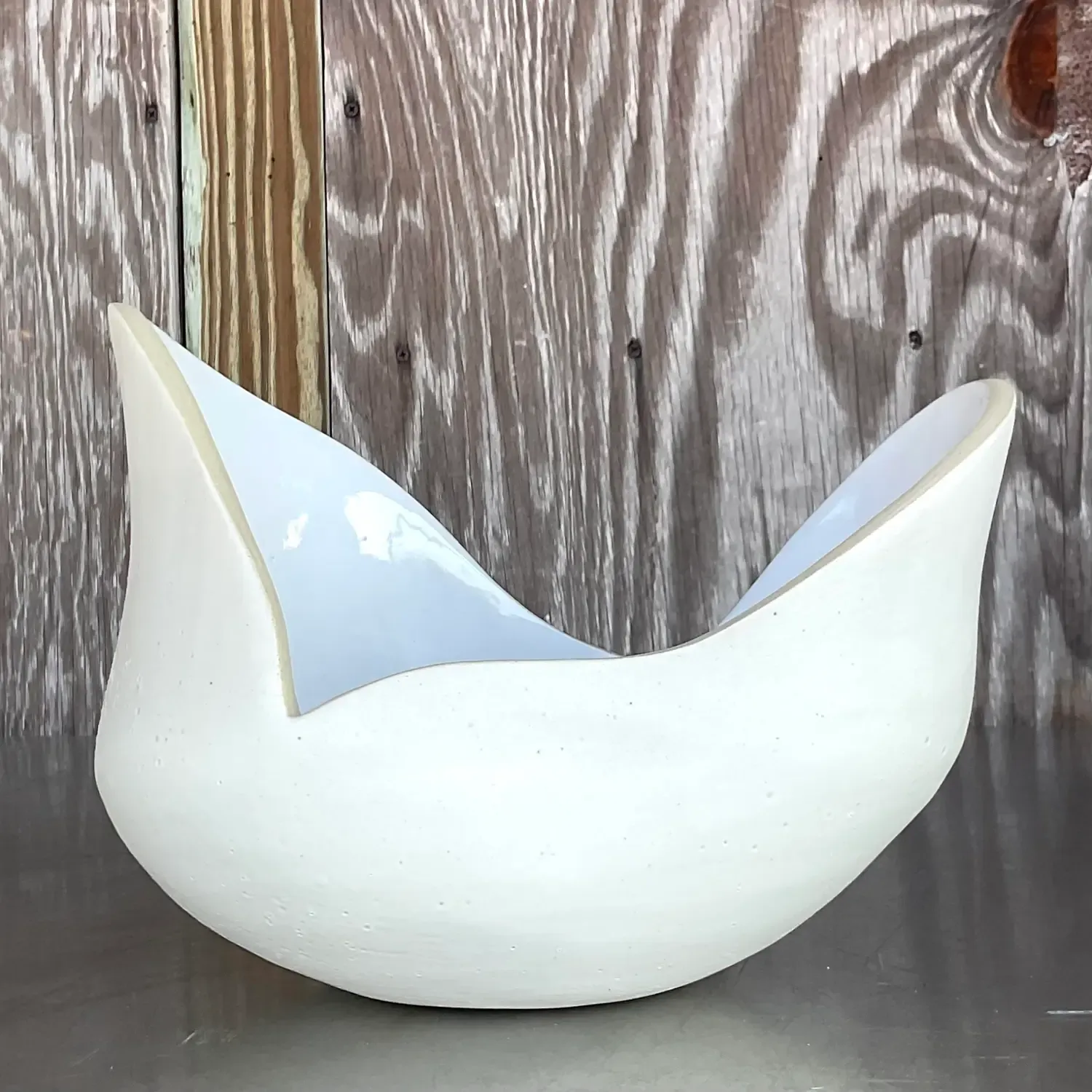 Vintage Boho Signed Slab Built Biomorphic Bowl — additional photo 2