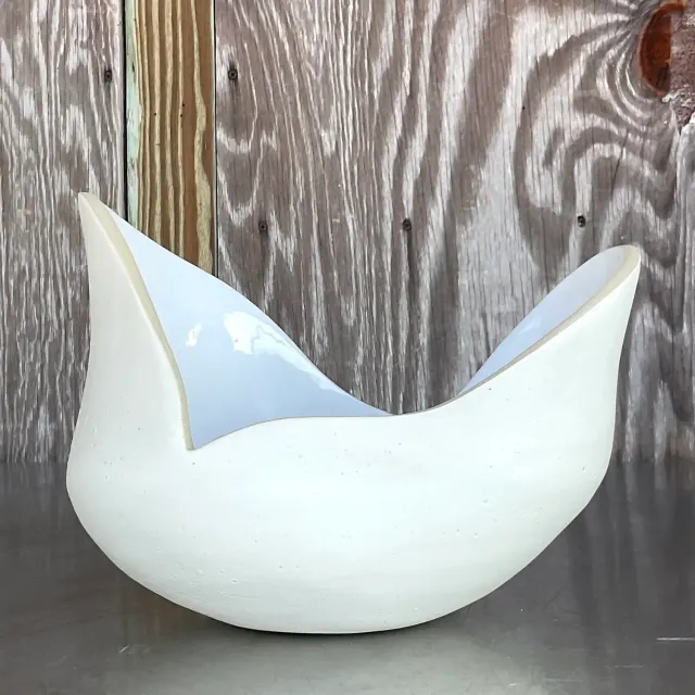 Vintage Boho Signed Slab Built Biomorphic Bowl — additional photo 8