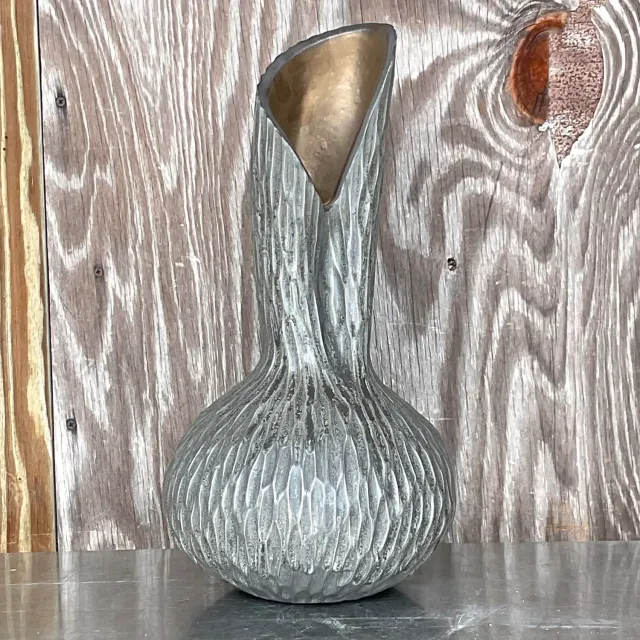 Vintage Boho Signed Studio Pottery Vase - Pottery, 8.25W x 17H — additional photo 4
