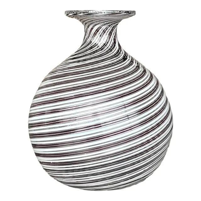 Vintage Boho Signed Swirl Art Glass Vase — additional photo 1