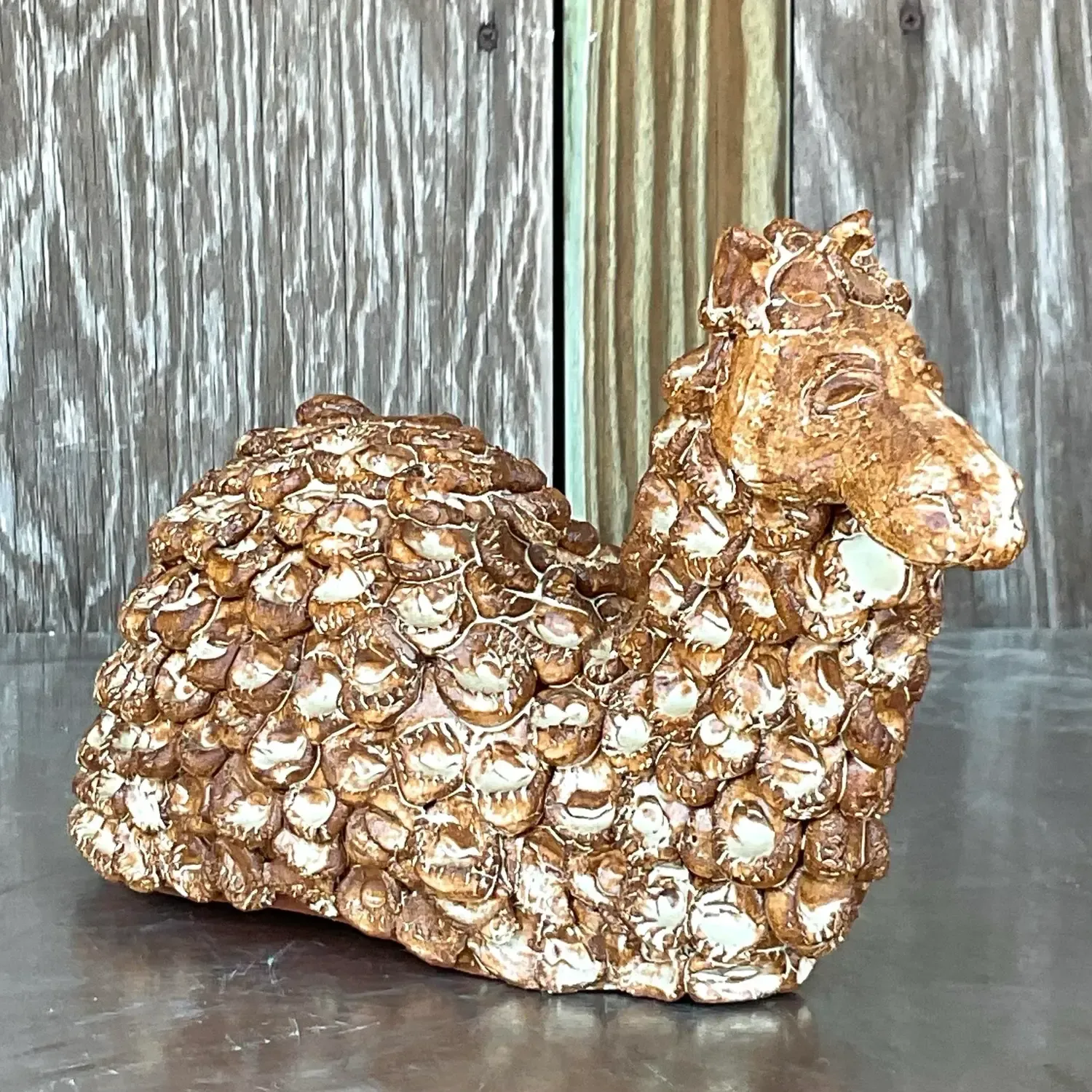 Vintage Boho Slab Built Pottery Camel — additional photo 1