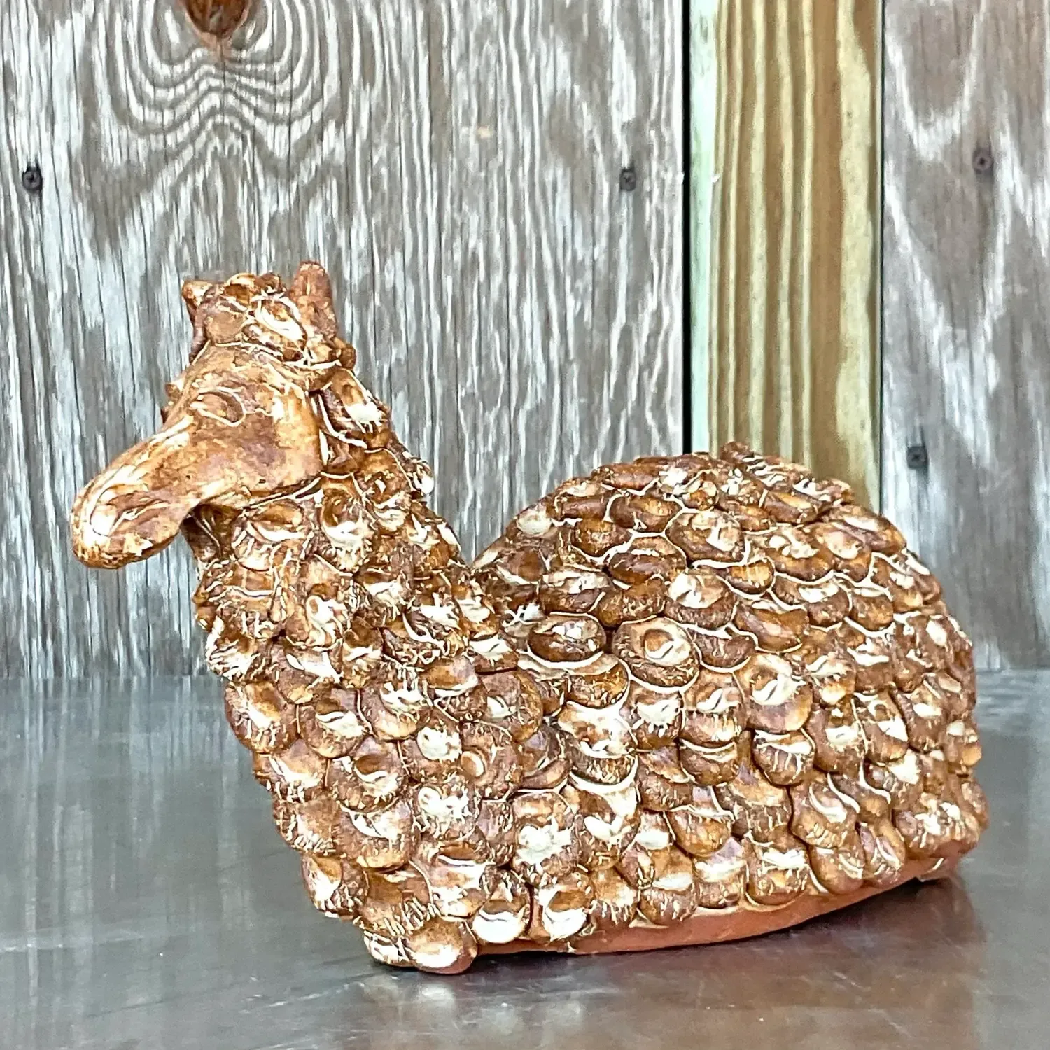 Vintage Boho Slab Built Pottery Camel — additional photo 2
