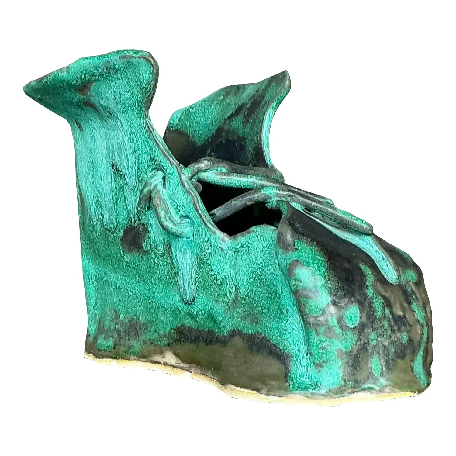 Vintage Boho Slab Built Studio Pottery Shoe Sculpture Z — additional photo 1