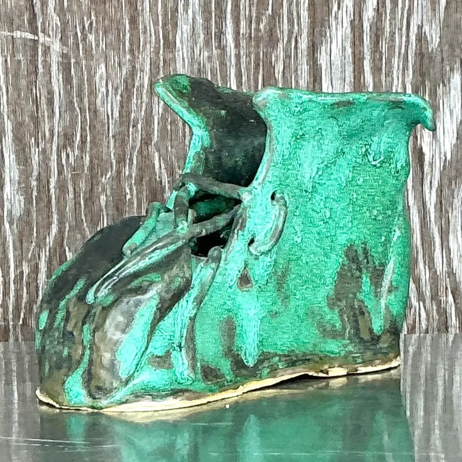 Vintage Boho Slab Built Studio Pottery Shoe Sculpture Z — additional photo 5