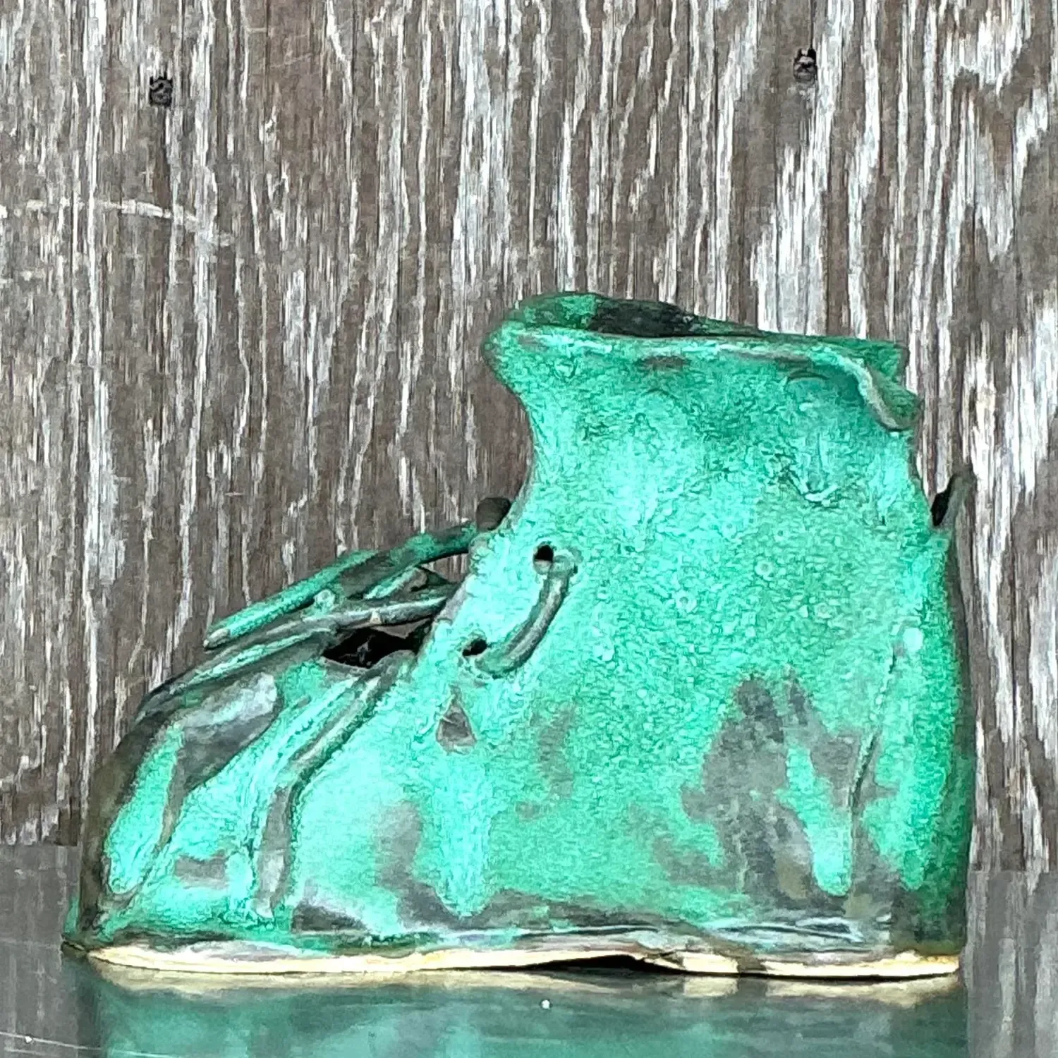 Vintage Boho Slab Built Studio Pottery Shoe Sculpture Z — additional photo 6