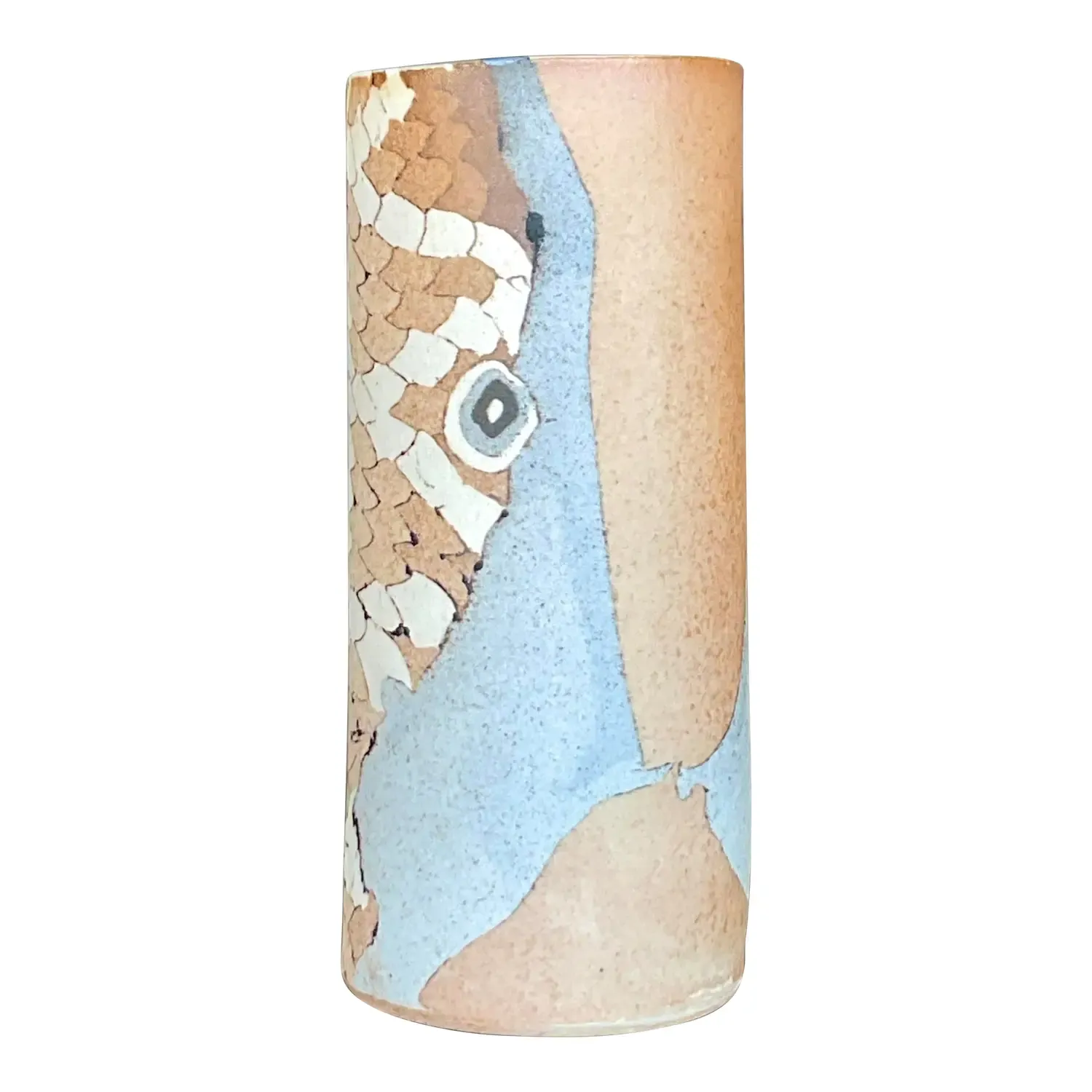 Vintage Boho Slab Built Studio Pottery Vase - Pottery, 2.75W x 6.5H — additional photo 1