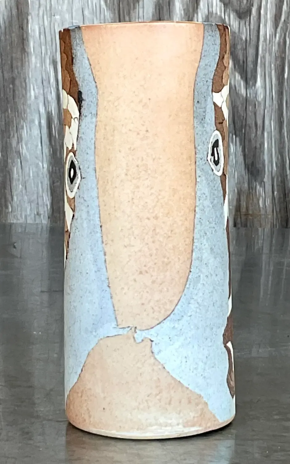 Vintage Boho Slab Built Studio Pottery Vase - Pottery, 2.75W x 6.5H — additional photo 6