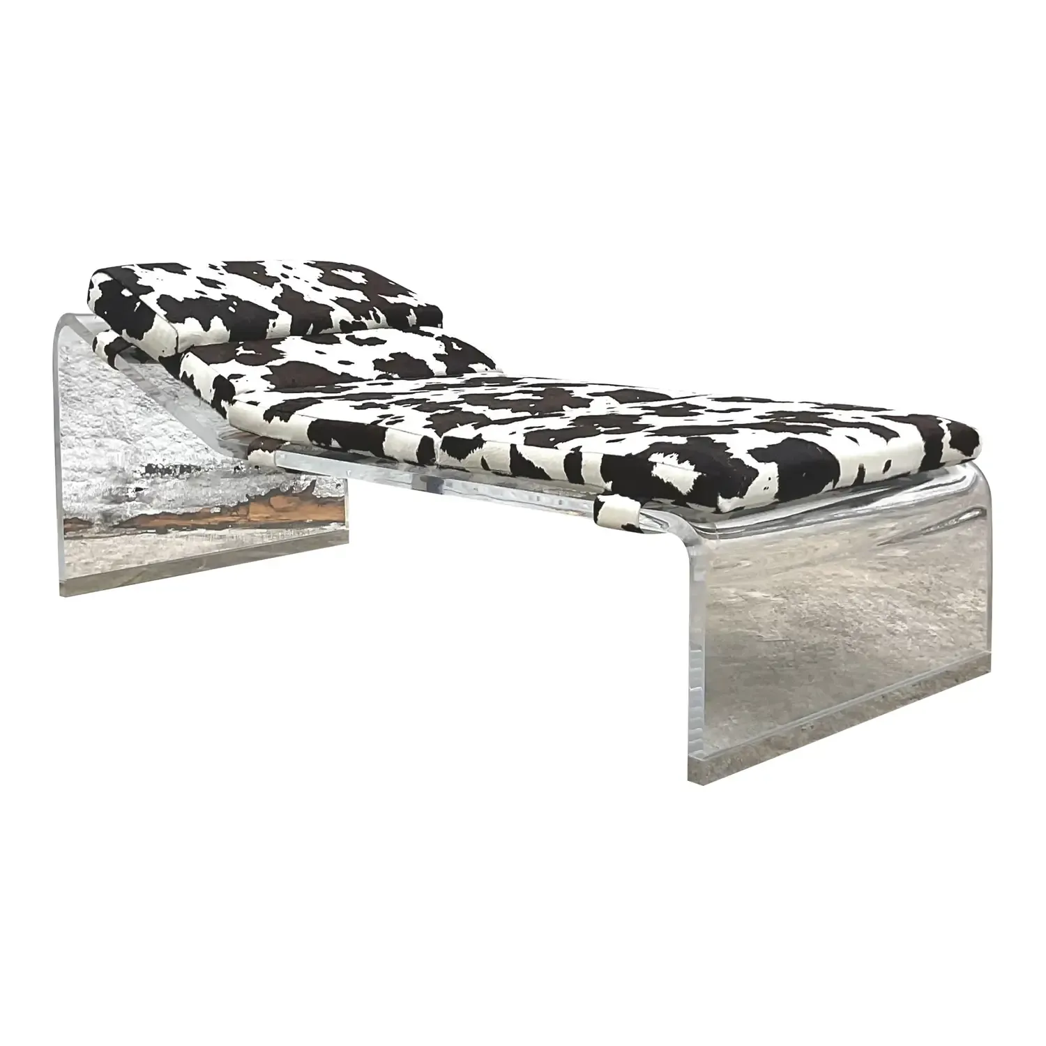 Vintage Boho Slab Lucite Chaise Lounge — additional photo 1