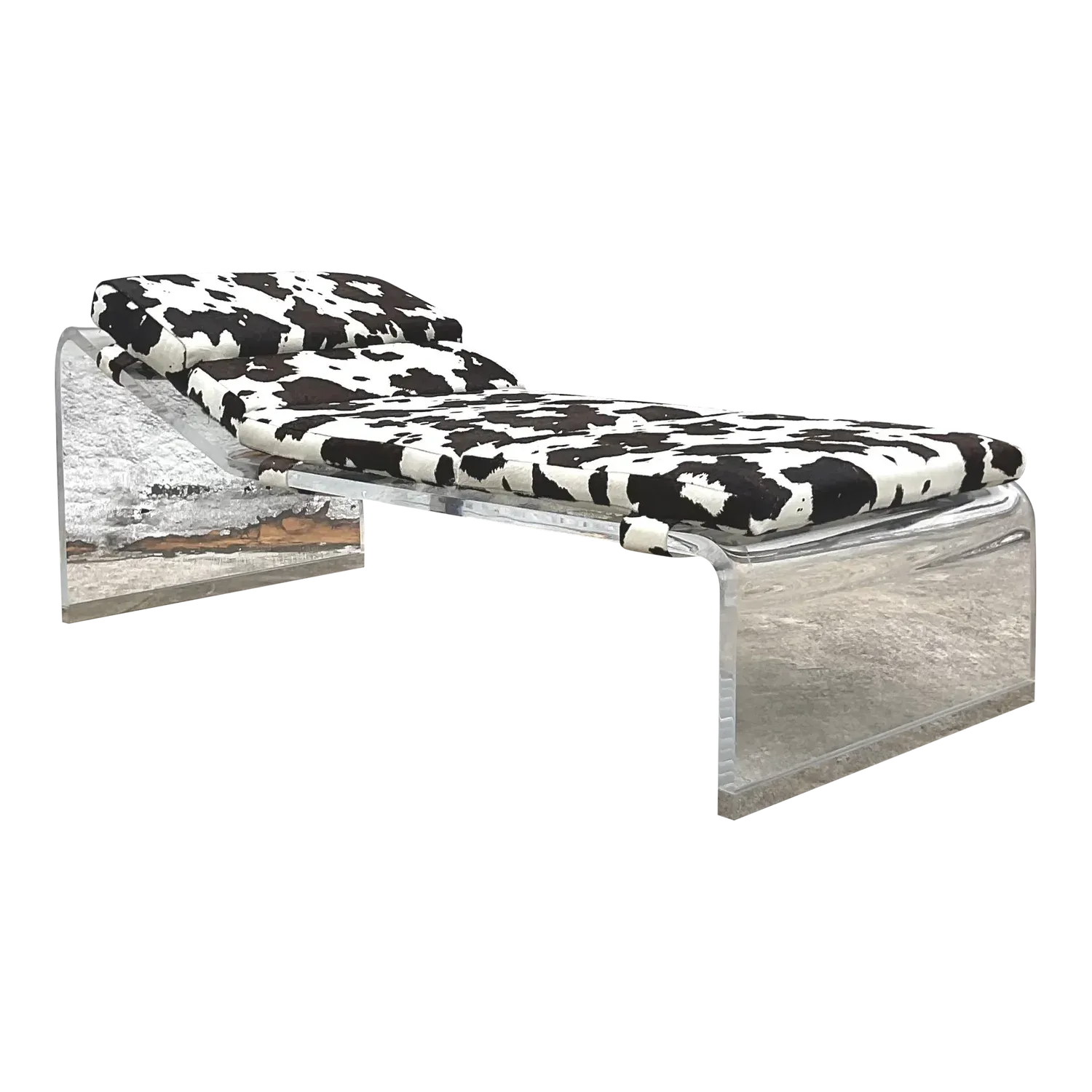 Vintage Boho Slab Lucite Chaise Lounge — additional photo 2