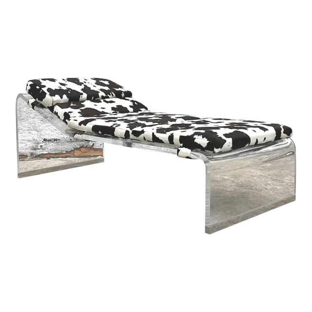 Vintage Boho Slab Lucite Chaise Lounge — additional photo 2