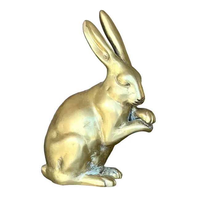 Vintage Boho Solid Brass Bunny — additional photo 1