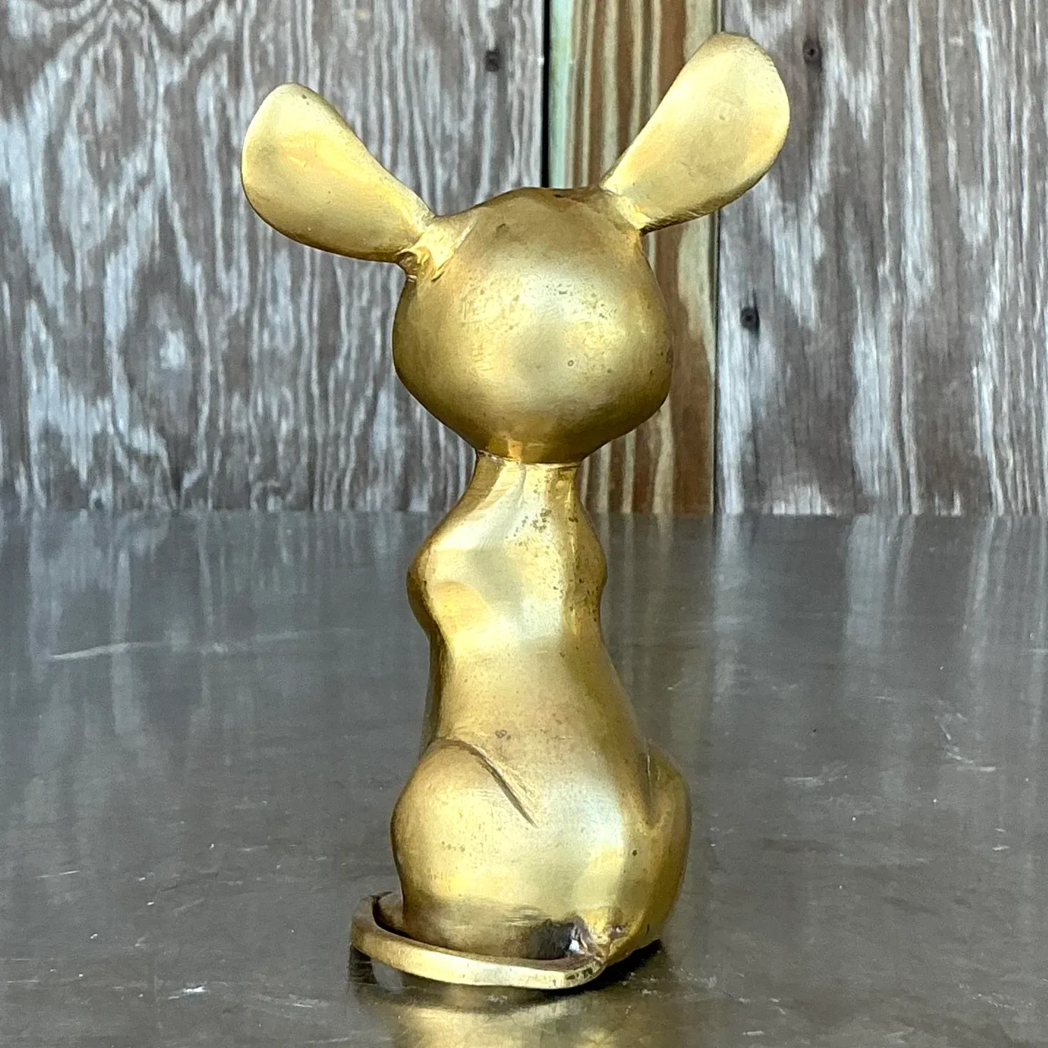Vintage Boho Solid Brass Mouse — additional photo 1