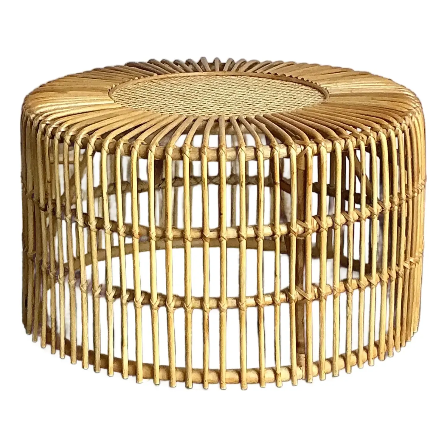 Vintage Boho Spike Rattan Coffee Table — additional photo 1