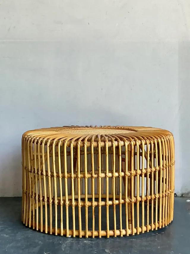 Vintage Boho Spike Rattan Coffee Table — additional photo 2