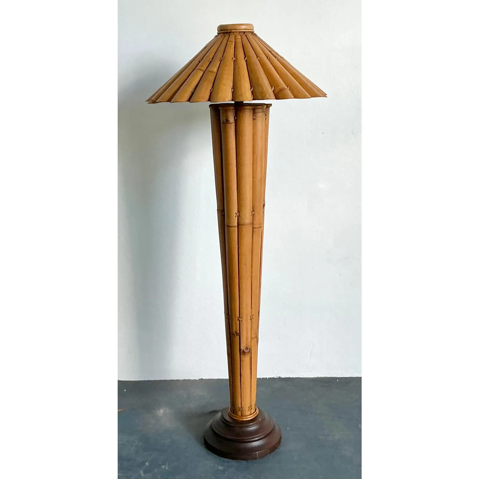 Vintage Boho Split Bamboo Floor Lamp — additional photo 2