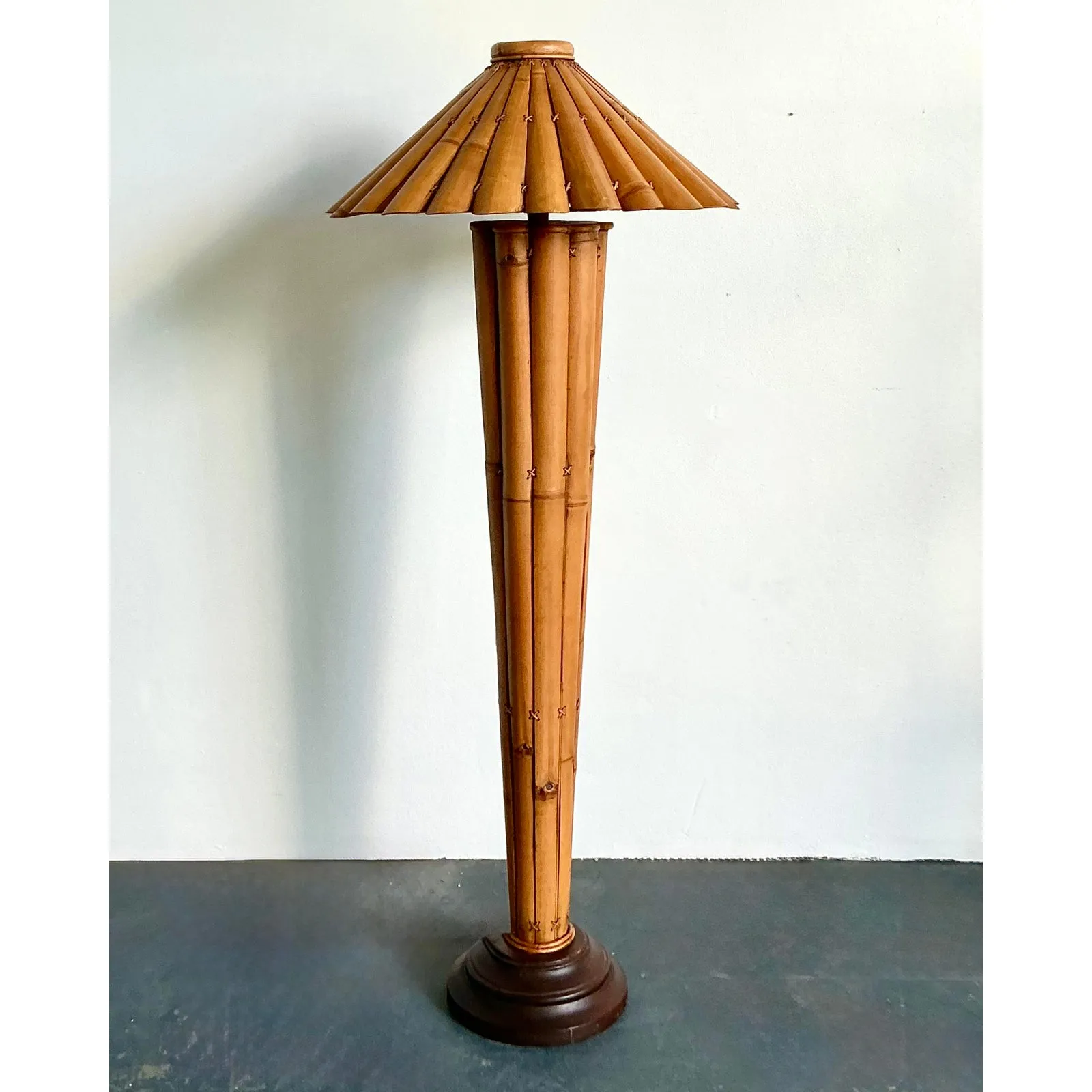 Vintage Boho Split Bamboo Floor Lamp — additional photo 3