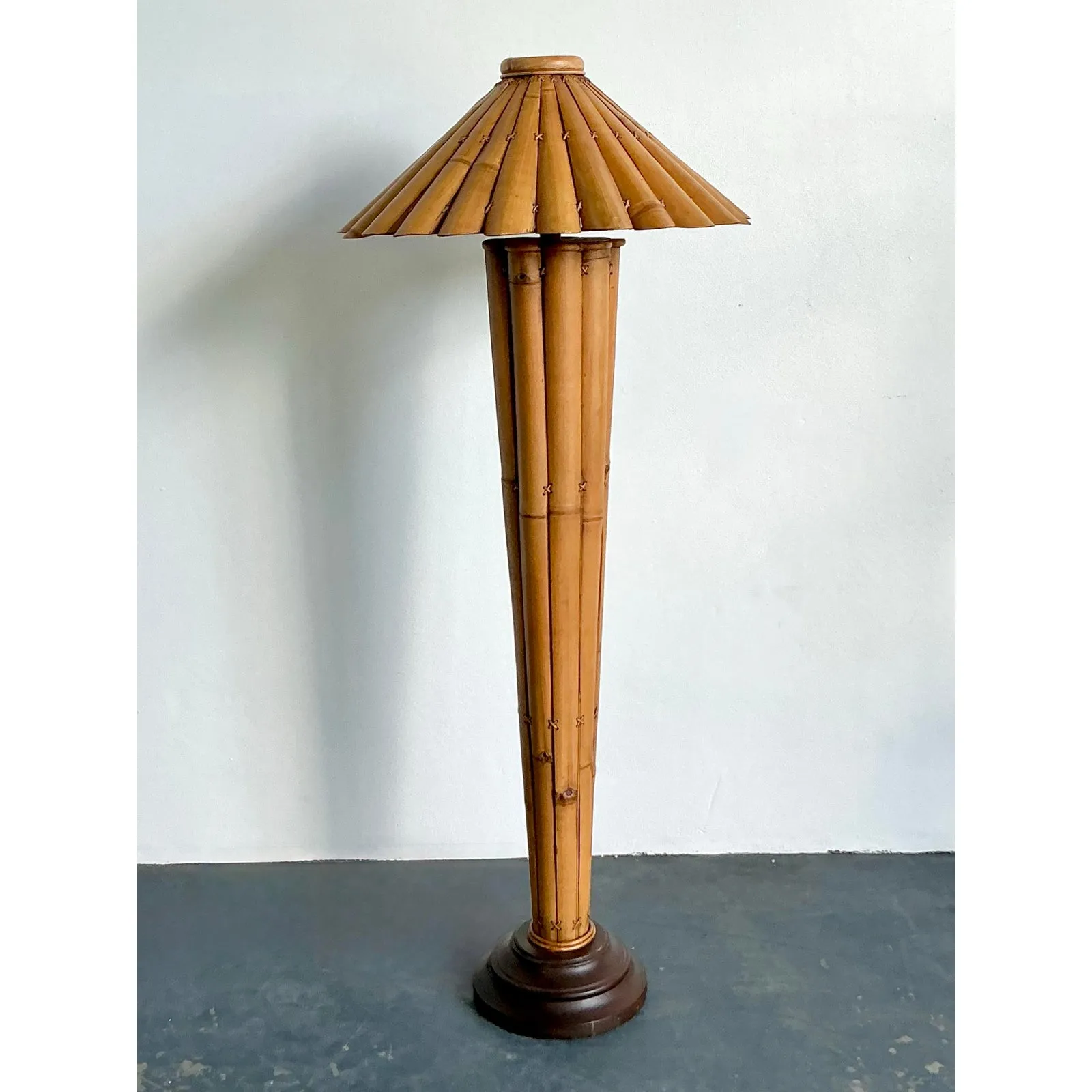 Vintage Boho Split Bamboo Floor Lamp — additional photo 4