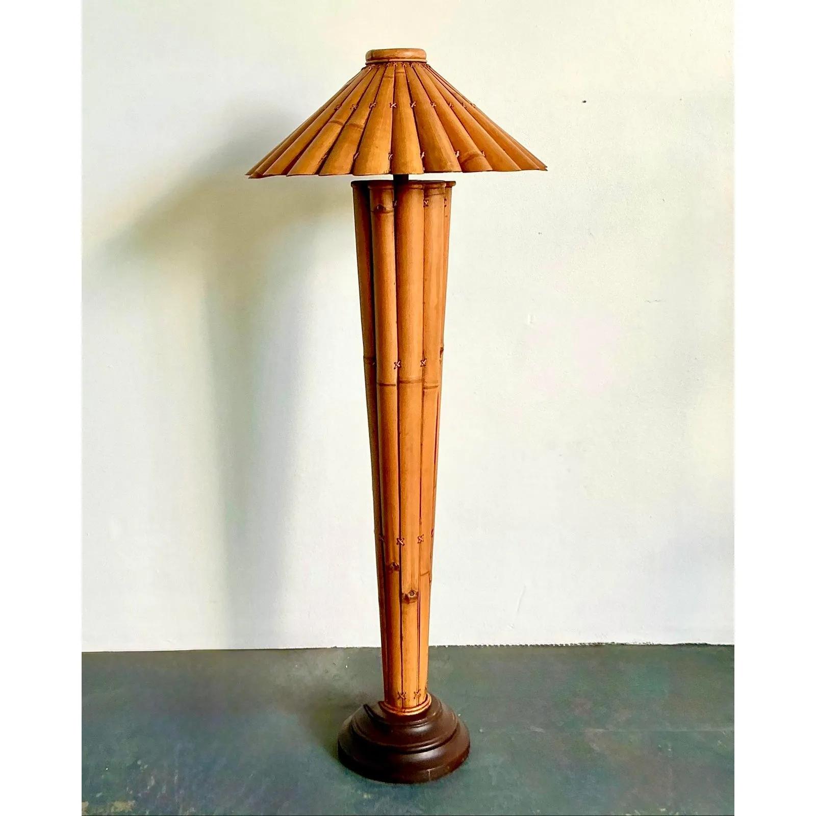 Vintage Boho Split Bamboo Floor Lamp — additional photo 5
