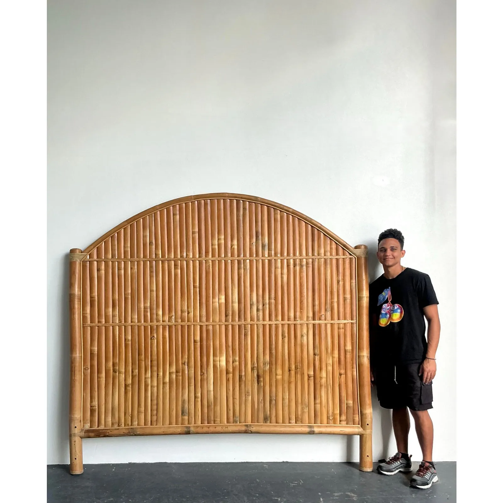 Vintage Boho Split Bamboo King Headboard — additional photo 4